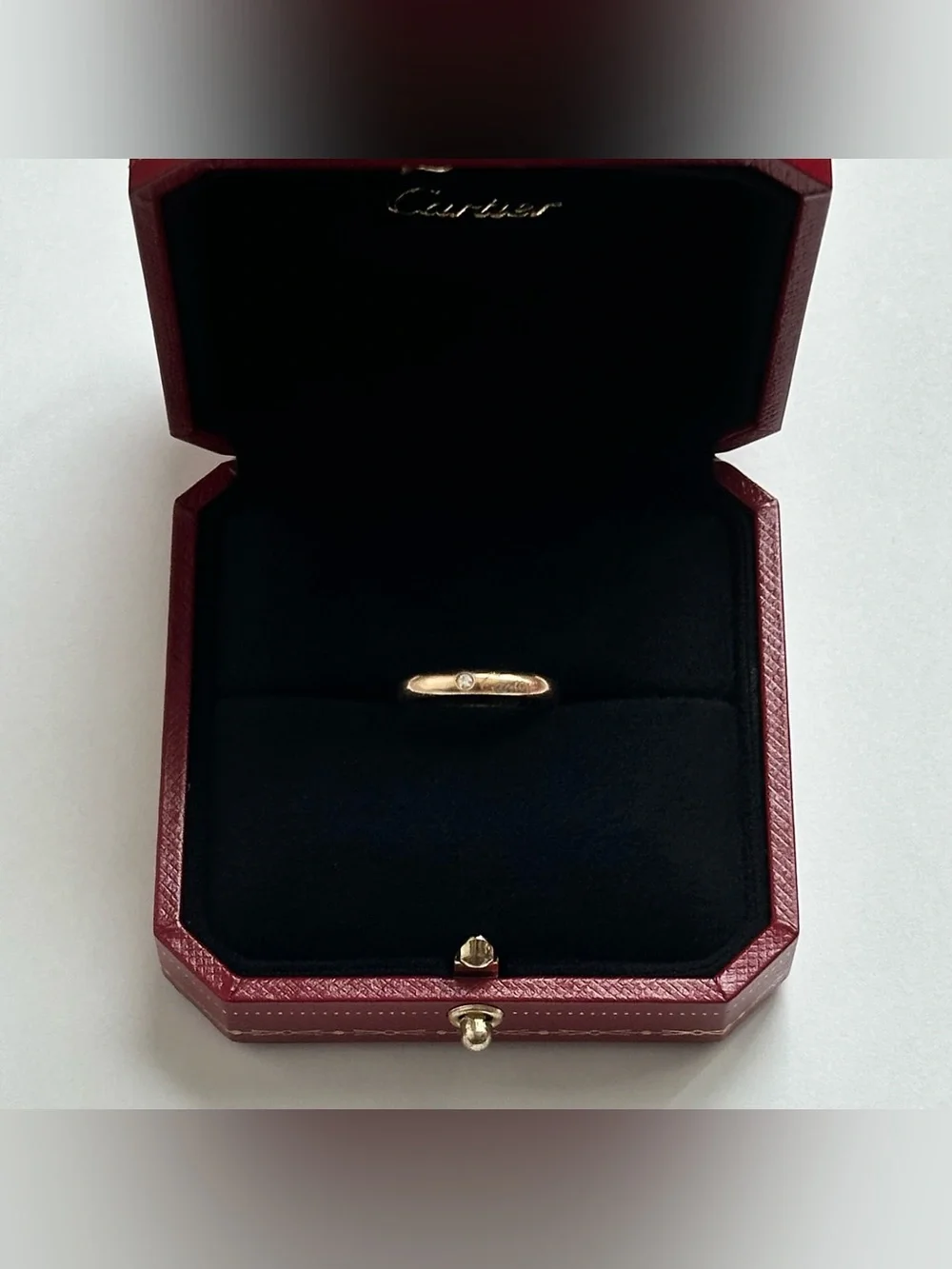Cartier C De Cartier Wedding Band 3mm 1 Diamond 18K Yellow Gold Size 52 / US 6